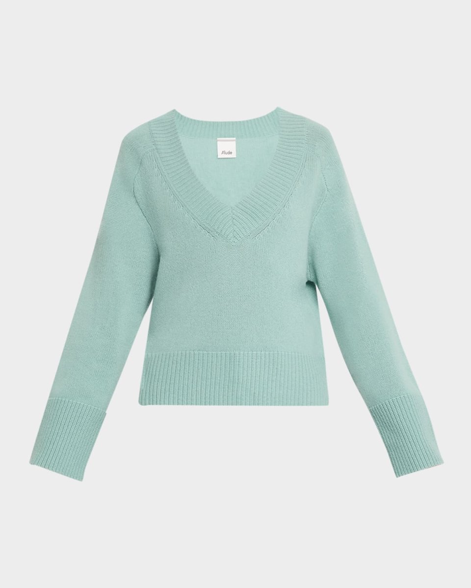 Wool-Cashmere V-Neck Pullov